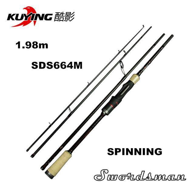 Kuying Swordsman 1.98M 2.07M Carbon Pocket Mini Travel Casting Spinning Lure-Spinning Rods-kuying Official Store-Light Yellow-Bargain Bait Box