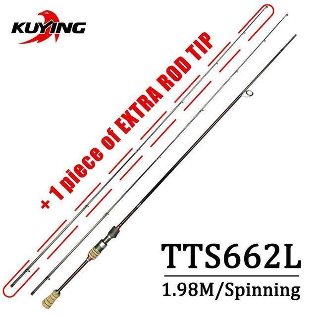 Kuying Teton 1.98M Soft Casting Spinning Lure Fishing Rod Pole Cane Light 2-Spinning Rods-kuying Official Store-Purple-Bargain Bait Box