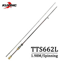 Kuying Teton 1.98M Soft Casting Spinning Lure Fishing Rod Pole Cane Light 2-Spinning Rods-kuying Official Store-Red-Bargain Bait Box