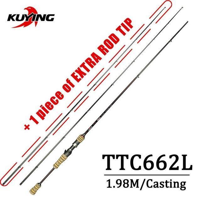 Kuying Teton 1.98M Soft Casting Spinning Lure Fishing Rod Pole Cane Light 2-Spinning Rods-kuying Official Store-Yellow-Bargain Bait Box