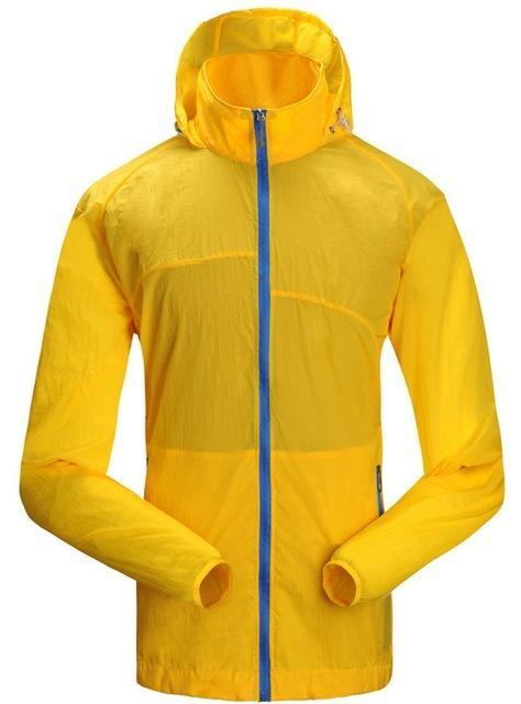 Lanbaosi Sports Men&#39;S Jackets Hooded Waterproof Quick-Drying Sunscreen Ing-Hoodies-Bargain Bait Box-Yellow-M-Bargain Bait Box