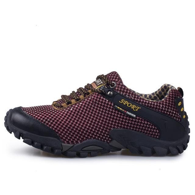Lanti Kast Hiking Shoes Men Breathable Mesh Rubber Anti-Slippery Trekking-LANTI KAST Official Store-Red-6.5-Bargain Bait Box