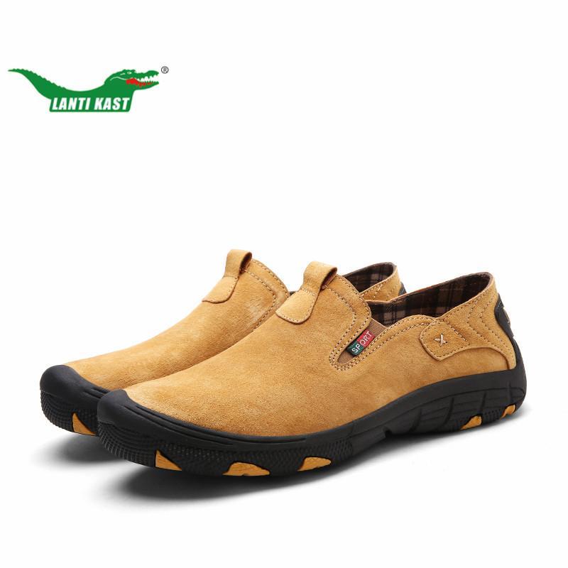 Lanti Kast Men Hiking Shoes Outdoor Mountain Climbing Men Leather Sneaker High-LANTI KAST Official Store-Blue-6.5-Bargain Bait Box