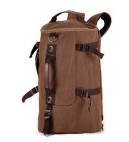 Large Capacity Canvas Round Bucket Backpack Male Mountaineering Hiking-Let&#39;s Travel Store-Coffee-Bargain Bait Box