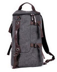 Large Capacity Canvas Round Bucket Backpack Male Mountaineering Hiking-Let's Travel Store-Gray Color-Bargain Bait Box