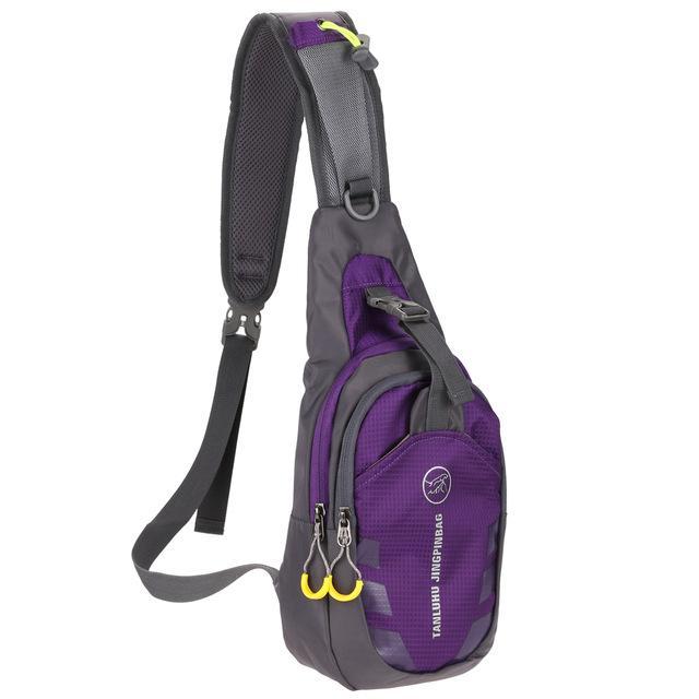 Large Capacity Outdoor Bags Chest Bag Outdoor Sport Travel Shoulder Sling-easygoing4-Purple Color-Bargain Bait Box