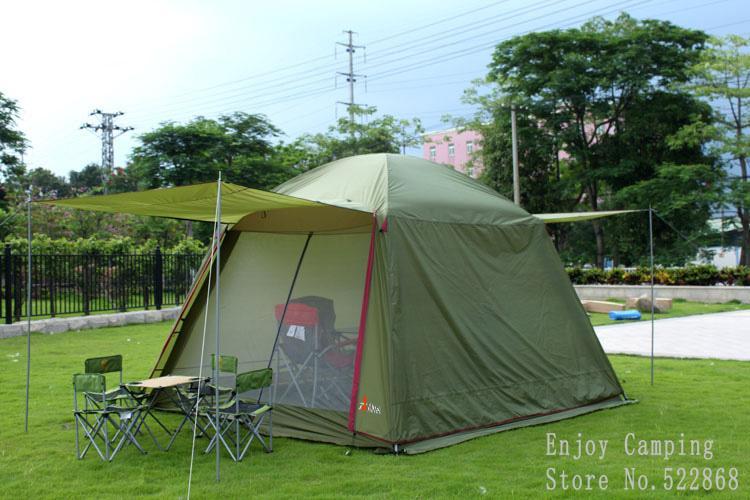 Large Space 5-8Person Double Layers Camping Tent With One Pair Of Door Poles And-Enjoy Camping-Bargain Bait Box
