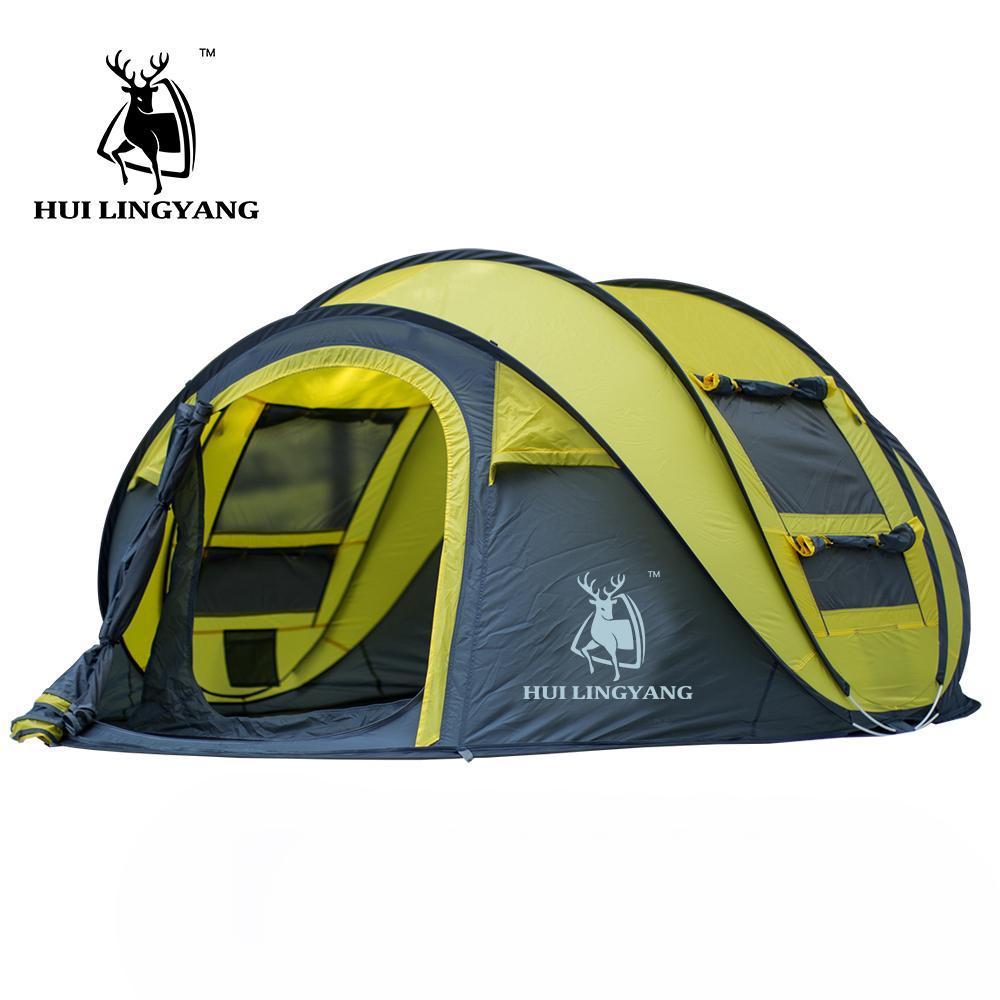 Large Throw Tent Outdoor 3-4Persons Automatic Speed Open Throwing Pop Up-Dream outdoor Store-Yellow-Bargain Bait Box