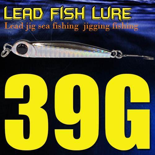 Lead Fish 8G/18G/28G/39G/60G/80G Metal Jigs With Single Hook And Rings Jigging-A Fish Lure Wholesaler-39gBlack-Bargain Bait Box