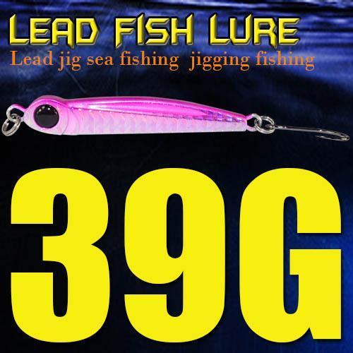 Lead Fish 8G/18G/28G/39G/60G/80G Metal Jigs With Single Hook And Rings Jigging-A Fish Lure Wholesaler-39gPink-Bargain Bait Box