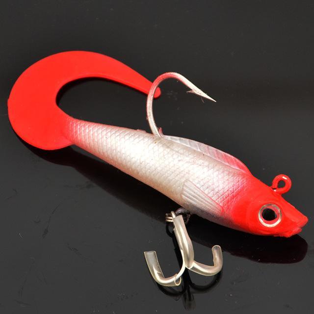 Lead Head Hook Fish 18G 95Mm 2Pcs/Lot Classic Flexible Swimbaits Bait Tackle-Rigged Plastic Swimbaits-Bargain Bait Box-color 2-Bargain Bait Box