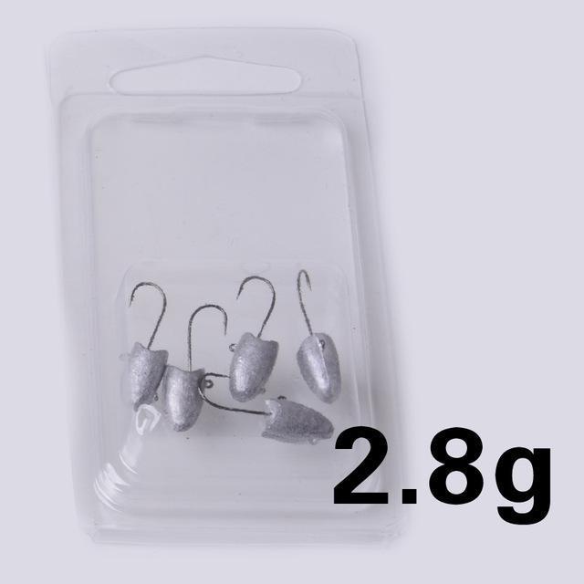Lead Jig Head 5Pcs/Lot 2G 2.8G 3.8G Fishing Hook Soft Lure Jigging Hooks Hard-haofishing Store-2-Bargain Bait Box