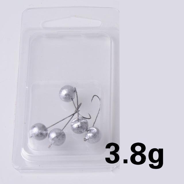 Lead Jig Head 5Pcs/Lot 2G 2.8G 3.8G Fishing Hook Soft Lure Jigging Hooks Hard-haofishing Store-3-Bargain Bait Box