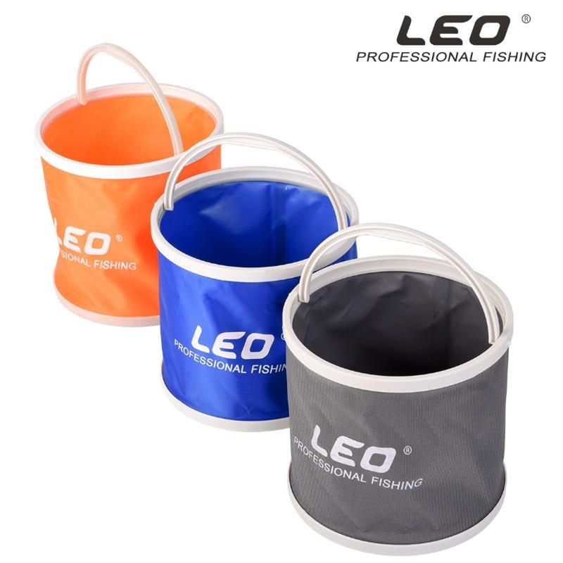 Leo Round Canvas Bucket 20X19Cm Portable Foldable Bag With Storage Case-Pro Angler Store-Grey-Bargain Bait Box