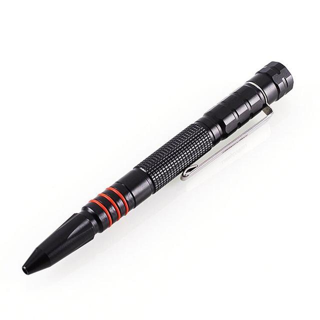 Leohansen Tactical Pen Tungsten Steel Flashlight Led Light Glass Breaker-July breeze Store-Black-Bargain Bait Box