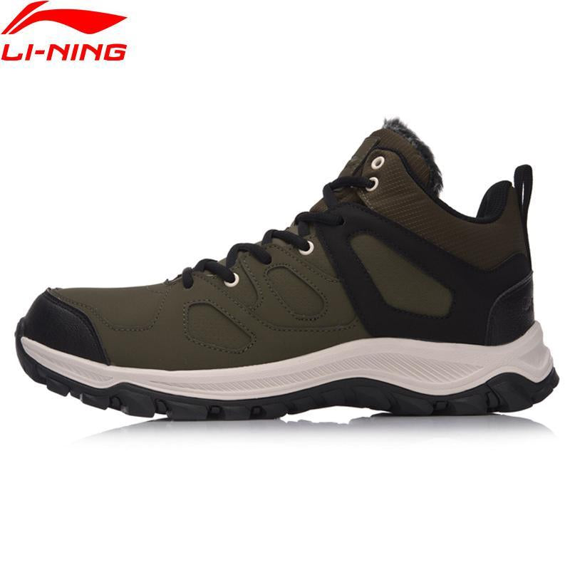 Li-Ning Men Hiking Boots Hi Hiking Shoes Warm Shell Classic Winter Walking-LINING Official Store-AGCM189-1H-6.5-Bargain Bait Box