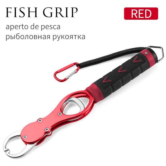 Linnhue Aluminum Alloy Fishing Grip Pliers Stainless Steel Fish Gripper Hook-Fishing Tools-Linnhue Fishing Store-Red grip-Bargain Bait Box