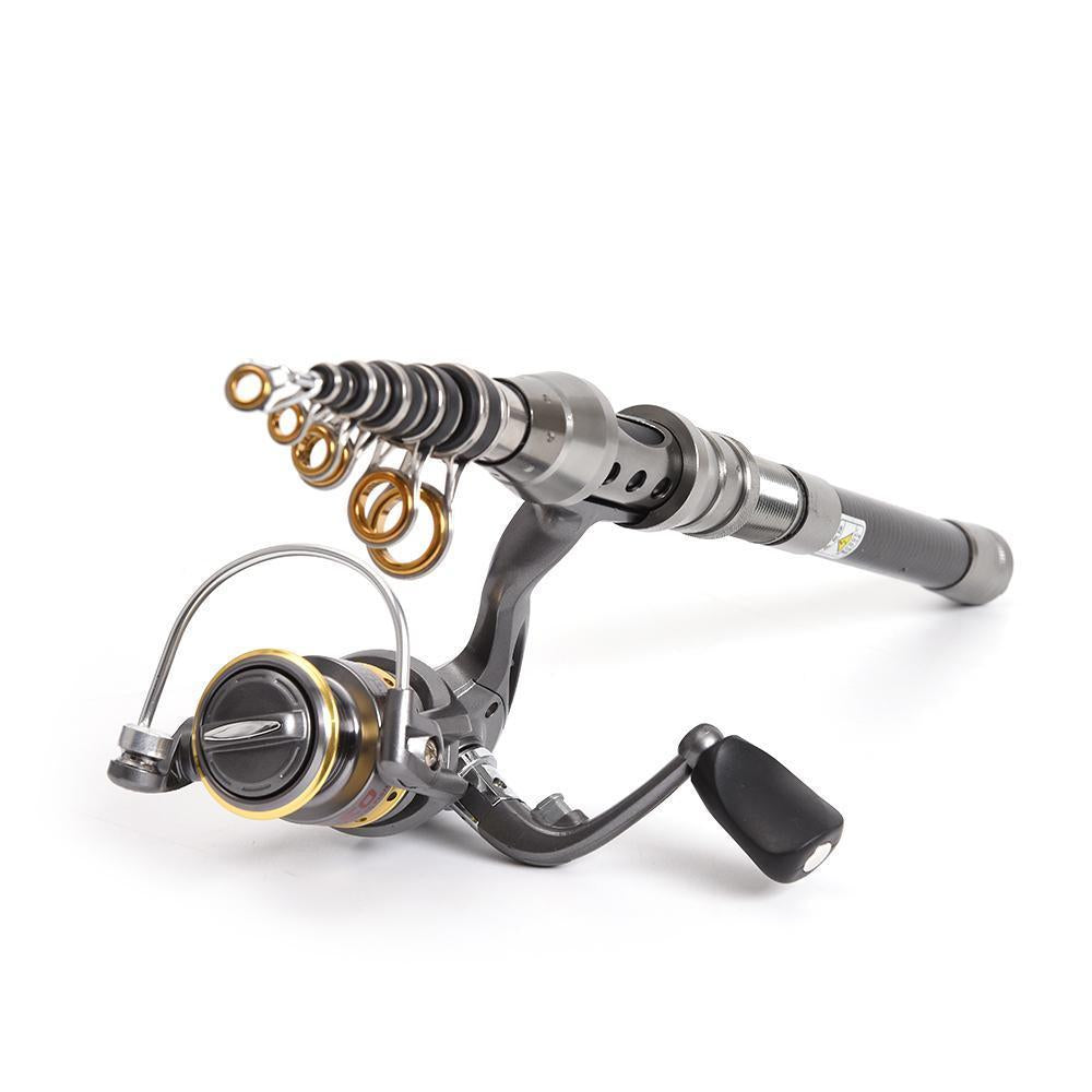 Lixada Telescopic Fishing Lure Rod Reel Combo Full Kit 1.5/21.8/2.1/2.4M-Sports Club+-1.5m-Bargain Bait Box