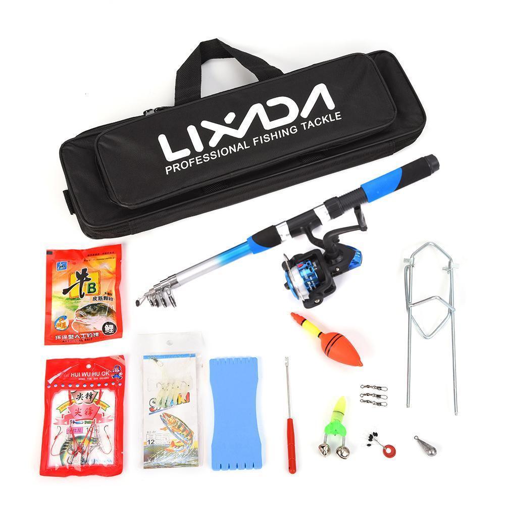 Lixada Telescopic Fishing Rod Reel Combo Full Kit Spinning Reel Pole Set With-LIXADA Official Store-Red-Bargain Bait Box