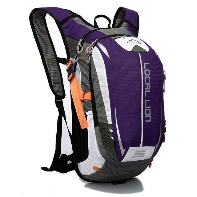 Locallion Sport Backpack For Bicycle Black White Patchwork Printing Riding-Let&#39;s Travel Store-purple-Bargain Bait Box