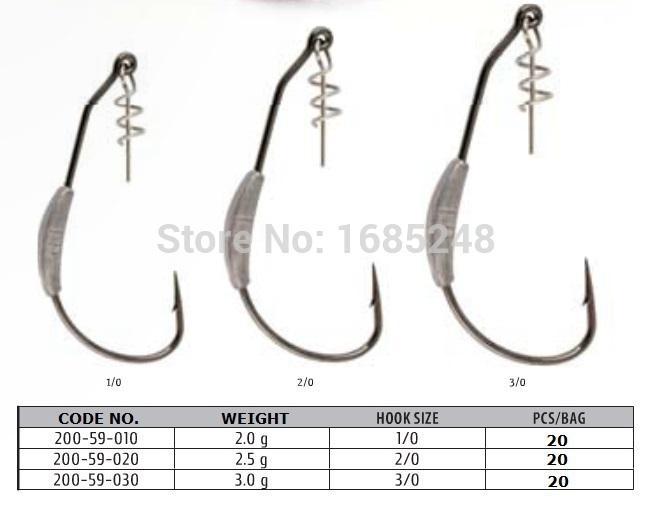 Lock Weighted Mustad Utral Point Hook, 2G--1/0, 2.5G--/2/0, 3G--3