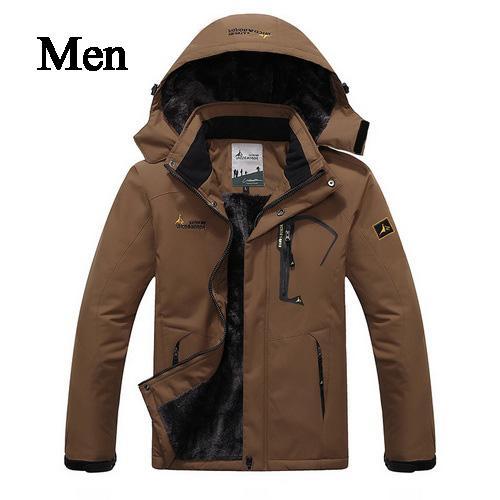 Loclimb 6Xl Thick Faux Fur Waterproof Jacket Men Winter Outdoor Sports Rain-LoClimb Store-coffee-Asian L-Bargain Bait Box