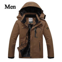 Loclimb 6Xl Thick Faux Fur Waterproof Jacket Men Winter Outdoor Sports Rain-LoClimb Store-coffee-Asian L-Bargain Bait Box