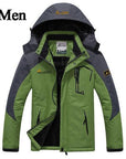 Loclimb 6Xl Thick Faux Fur Waterproof Jacket Men Winter Outdoor Sports Rain-LoClimb Store-green-Asian L-Bargain Bait Box