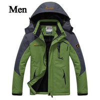 Loclimb 6Xl Thick Faux Fur Waterproof Jacket Men Winter Outdoor Sports Rain-LoClimb Store-green-Asian L-Bargain Bait Box