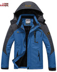 Loclimb 6Xl Thick Faux Fur Waterproof Jacket Men Winter Outdoor Sports Rain-LoClimb Store-jeans blue-Asian L-Bargain Bait Box