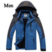 Loclimb 6Xl Thick Faux Fur Waterproof Jacket Men Winter Outdoor Sports Rain-LoClimb Store-jeans blue-Asian L-Bargain Bait Box