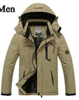 Loclimb 6Xl Thick Faux Fur Waterproof Jacket Men Winter Outdoor Sports Rain-LoClimb Store-khaki-Asian L-Bargain Bait Box