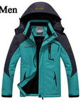 Loclimb 6Xl Thick Faux Fur Waterproof Jacket Men Winter Outdoor Sports Rain-LoClimb Store-lake blue-Asian L-Bargain Bait Box