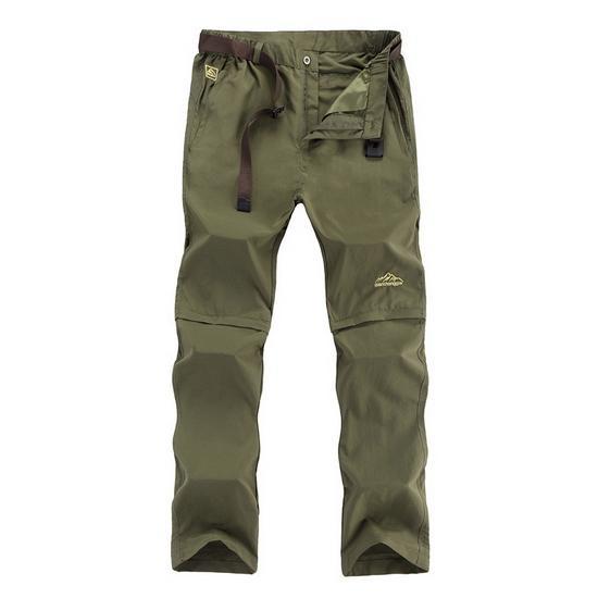 Loclimb Men&#39;S Removable Camping Hiking Pants Men Summer Outdoor Sport Trousers-LoClimb Store-army green-Asian Size L 165-Bargain Bait Box