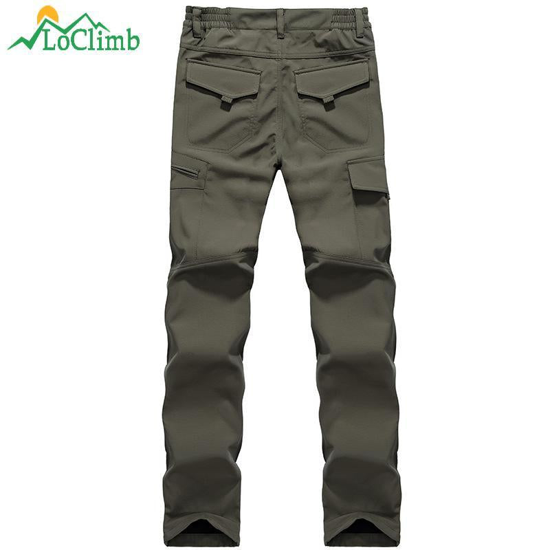 Loclimb Military Tactical Camping Hiking Pants Men Winter Warm Fleece Waterproof-LoClimb Store-black-M 165-Bargain Bait Box
