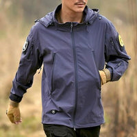 Loclimb Nylon Waterproof Tactical Hiking Jackets Men Army Military Trekking-LoClimb Store-blue-S 165-Bargain Bait Box