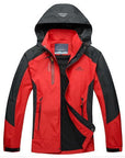 Loclimb Spring Men Women Waterproof Jacket Trekking Camping Rain Coat Fishing-LoClimb Store-men red-Asian Size M-Bargain Bait Box