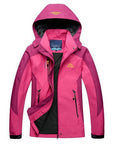 Loclimb Spring Men Women Waterproof Jacket Trekking Camping Rain Coat Fishing-LoClimb Store-women rose-Asian Size M-Bargain Bait Box