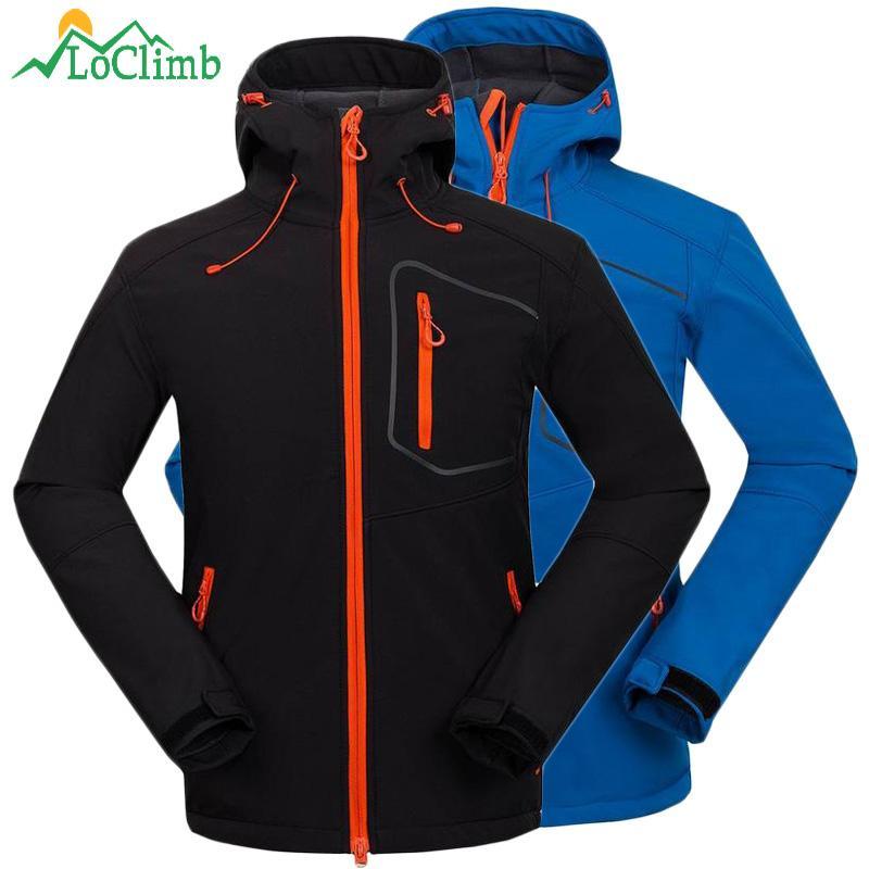 Loclimb Waterproof Fleece Heated Softshell Hiking Jackets Men Outdoor Sport-LoClimb Store-gray-Asian M-Bargain Bait Box
