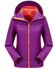 Loclimb Waterproof Softshell Ski Jacket Men Women Winter Warm Fleece Coat-LoClimb Store-women purple-Asian M-Bargain Bait Box
