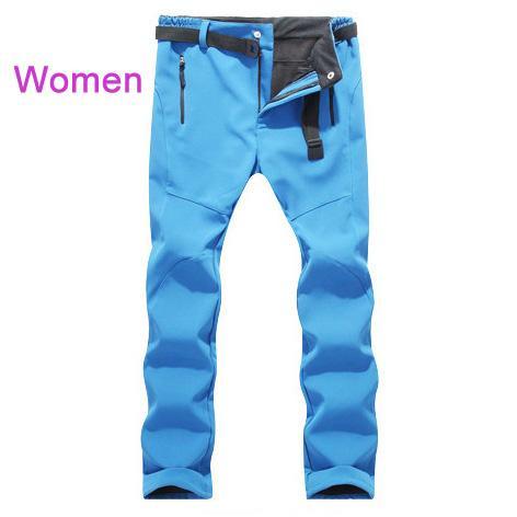 Loclimb Winter Softshell Camping Hiking Pants Women Men Windproof Waterproof-LoClimb Store-women sky blue-Asian Size S-Bargain Bait Box