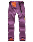 Loclimb Winter Thermal Waterproof Hiking Pants Men Women Fleece Softshell-LoClimb Store-women purple-Asian Size M-Bargain Bait Box