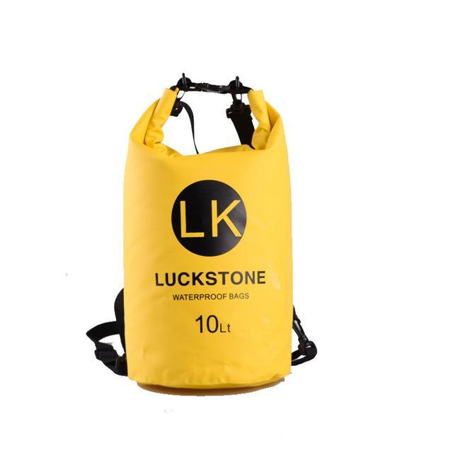 Luckstone 500D Pvc Waterproof Rafting Bag Dry 5 Colors Swimming Kayaking Storage-Dry Bags-Bargain Bait Box-10L yellow-Bargain Bait Box