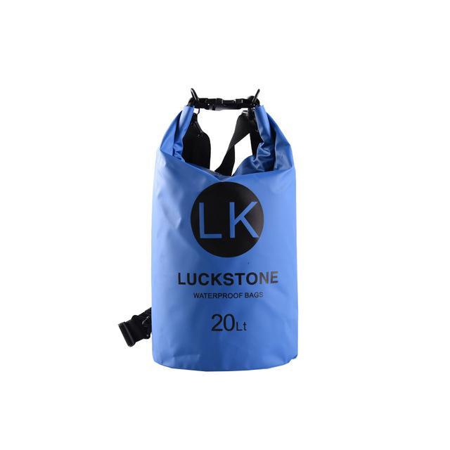 Luckstone 500D Pvc Waterproof Rafting Bag Dry 5 Colors Swimming Kayaking Storage-Dry Bags-Bargain Bait Box-20L blue-Bargain Bait Box