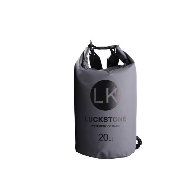 Luckstone 500D Pvc Waterproof Rafting Bag Dry 5 Colors Swimming Kayaking Storage-Dry Bags-Bargain Bait Box-20L gray-Bargain Bait Box