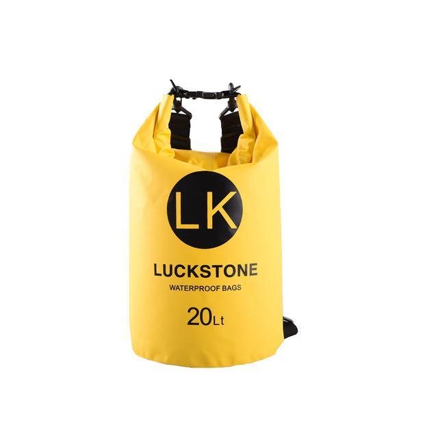 Luckstone 500D Pvc Waterproof Rafting Bag Dry 5 Colors Swimming Kayaking Storage-Dry Bags-Bargain Bait Box-20L yellow-Bargain Bait Box