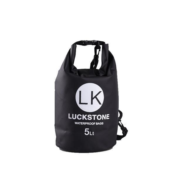 Luckstone 500D Pvc Waterproof Rafting Bag Dry 5 Colors Swimming Kayaking Storage-Dry Bags-Bargain Bait Box-5L black-Bargain Bait Box