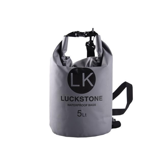 Luckstone 500D Pvc Waterproof Rafting Bag Dry 5 Colors Swimming Kayaking Storage-Dry Bags-Bargain Bait Box-5L gray-Bargain Bait Box