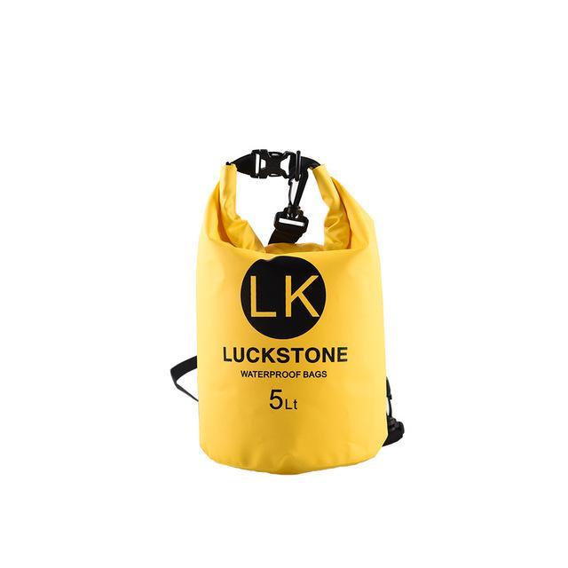 Luckstone 500D Pvc Waterproof Rafting Bag Dry 5 Colors Swimming Kayaking Storage-Dry Bags-Bargain Bait Box-5L yellow-Bargain Bait Box