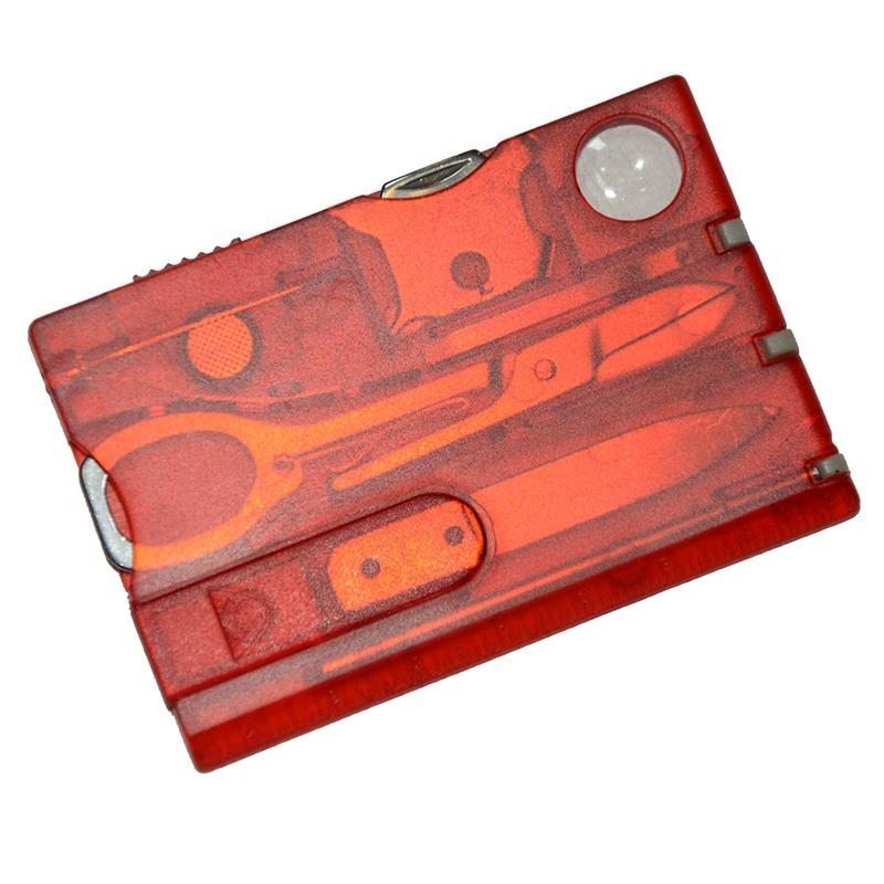 Lumiparty Outdoor Camping Survival Card Pocket Portable Multi Purpose Tool Card-Primitive man Store-Rose red-Bargain Bait Box